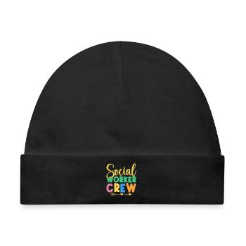 Social Worker Quote Crew Social Work - Baby Premium Organic Mütze - Schwarz - Vorne