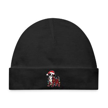 Hund Boxer Weihnachten Plaid Rot Plaid - Baby Premium Organic Mütze - Schwarz - Vorne