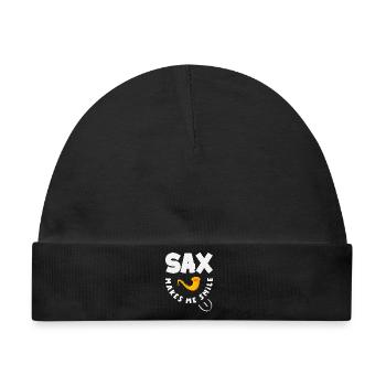 Saxofon - Baby Premium Organic Mütze - Schwarz - Vorne