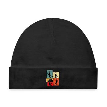 Basketball Silhouette Grid - Baby Premium Organic Mütze - Schwarz - Vorne