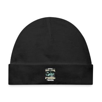 Food Truck Street Food Trucker Imbisswagen - Baby Premium Organic Mütze - Schwarz - Vorne