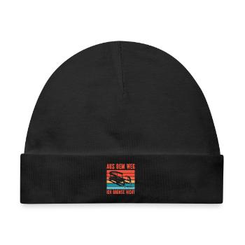 Schlittenfahren AUS DEM WEG ICH BREMSE NICHT - Baby Premium Organic Mütze - Schwarz - Vorne