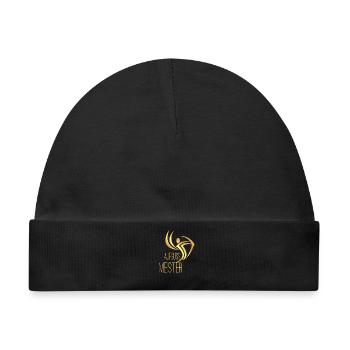 ​Aufguss Meister Sauna Wellness Logo Profi Gold - Baby Premium Organic Mütze - Schwarz - Vorne