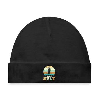 Nordsee INSEL SYLT Wattenmeer Lustiges - Baby Premium Organic Mütze - Schwarz - Vorne