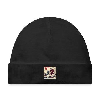 Samurai Lehrer F Noten Tsunami Welle - Baby Premium Organic Mütze - Schwarz - Vorne