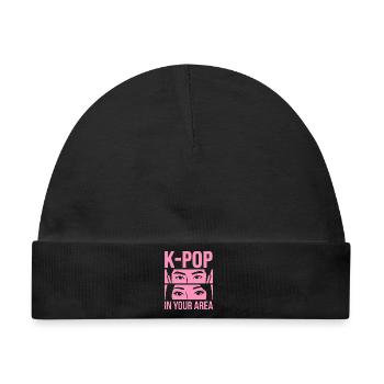 K-Pop Blick Pink in Area - Baby Premium Organic Mütze - Schwarz - Vorne