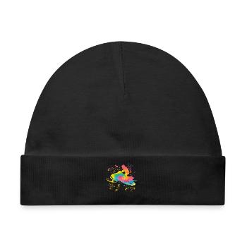 Skidoo Vibrant Schneemobil Abenteuer - Baby Premium Organic Mütze - Schwarz - Vorne