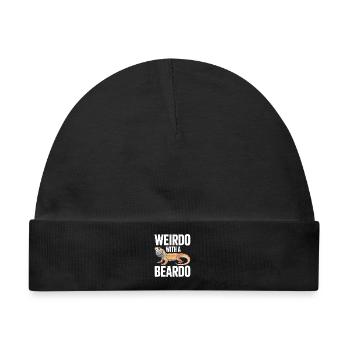 Weirdo mit Bartkind - Baby Premium Organic Mütze - Schwarz - Vorne