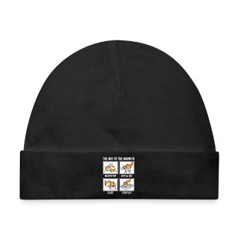  Funny Cat The Way of the Warrior Samurai Orange - Baby Premium Organic Mütze - Schwarz - Vorne
