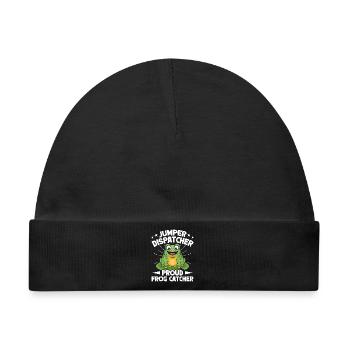 Frog Catcher Dispatcher Proud Frog - Baby Premium Organic Mütze - Schwarz - Vorne