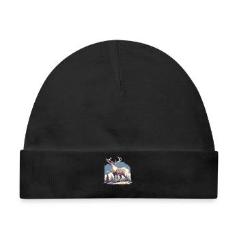 Rentiere Rentier - Baby Premium Organic Mütze - Schwarz - Vorne