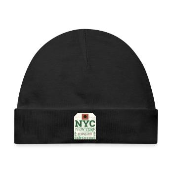 NYC Fetter Passstempel - Baby Premium Organic Mütze - Schwarz - Vorne