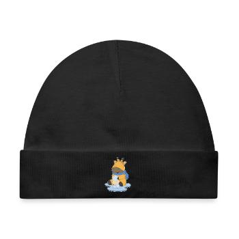 Giraffe Winter Schneeball - Baby Premium Organic Mütze - Schwarz - Vorne