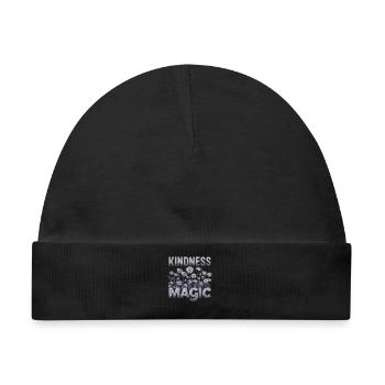  Kindness Magic Blumenwiese Freundlichkeit - Baby Premium Organic Mütze - Schwarz - Vorne