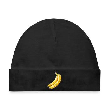 Banane Aquarell - Baby Premium Organic Mütze - Schwarz - Vorne