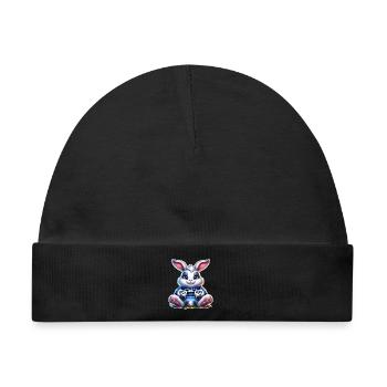 Osterhase Gaming Gamer - Baby Premium Organic Mütze - Schwarz - Vorne