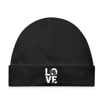 Königspython Schlangen LOVE Terrarium Python - Baby Premium Organic Mütze - Schwarz - Vorne