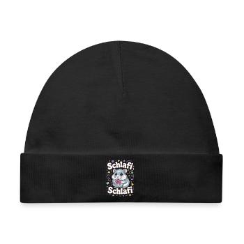 Schlafi Schlafi Hamster Design - Baby Premium Organic Mütze - Schwarz - Vorne
