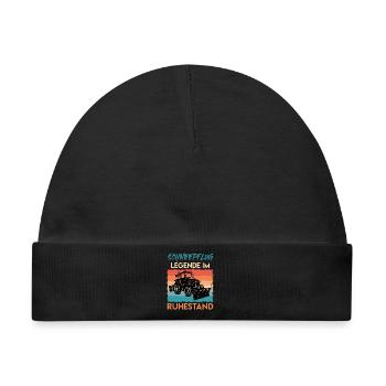 Winterdienst SCHNEEPFLUG LEGENDE IM RUHESTAND - Baby Premium Organic Mütze - Schwarz - Vorne