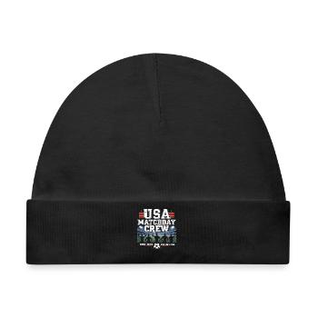 USA Matchday Crew – Soccer Fan - Baby Premium Organic Mütze - Schwarz - Vorne
