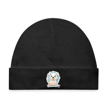 Polarbärchen im Winterzauber - Baby Premium Organic Mütze - Schwarz - Vorne