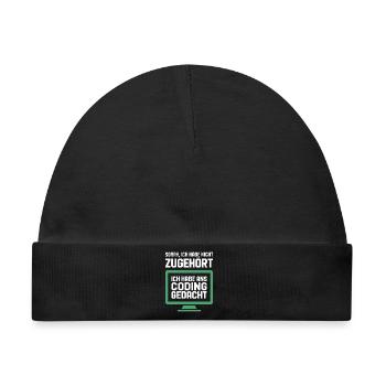 Coding Gedanke am Bildschirm - Baby Premium Organic Mütze - Schwarz - Vorne