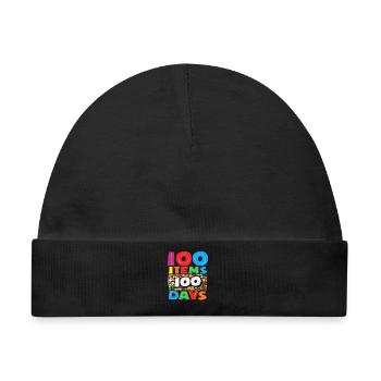 100 Schulsachen 100 Tage Schule Design - Baby Premium Organic Mütze - Schwarz - Vorne
