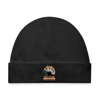 Funny Animal Badger - Baby Premium Organic Mütze - Schwarz - Vorne