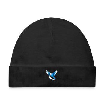 Blauer Papagei auf Skateboard - Baby Premium Organic Mütze - Schwarz - Vorne