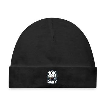 10k Steps Daily 10000 Schritte - Baby Premium Organic Mütze - Schwarz - Vorne