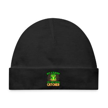 Frog Catcher Not A Slacker Frog - Baby Premium Organic Mütze - Schwarz - Vorne