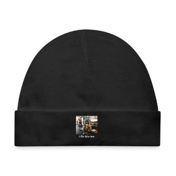 Ich wohne hier jetzt Waschbär-Gym-Workout - Baby Premium Organic Mütze - Schwarz - Vorne