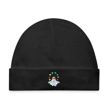 Astronauten-Yoga Meditation Kosmisches Gleichgewicht Kunst - Baby Premium Organic Mütze - Schwarz - Vorne