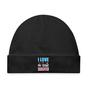 LGBT-Pride-Monat – Ich liebe meine trans Tochter - Baby Premium Organic Mütze - Schwarz - Vorne