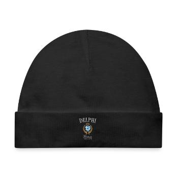 Delphi Griechenland Wappen Krone – Reise Souvenir - Baby Premium Organic Mütze - Schwarz - Vorne