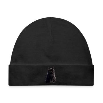 Schwarze Katze - Baby Premium Organic Mütze - Schwarz - Vorne