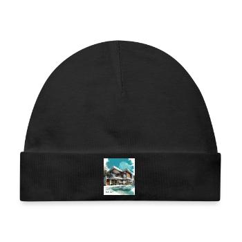 Ex' moderne Villa am Pool - Baby Premium Organic Mütze - Schwarz - Vorne