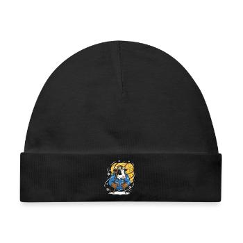 Winterlumberjack Kuh - Baby Premium Organic Mütze - Schwarz - Vorne