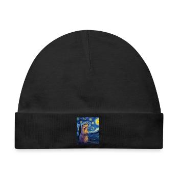 Murmeltier - Baby Premium Organic Mütze - Schwarz - Vorne