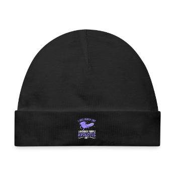 Ich liebe meinen Lavender Purple Axolotl - Baby Premium Organic Mütze - Schwarz - Vorne