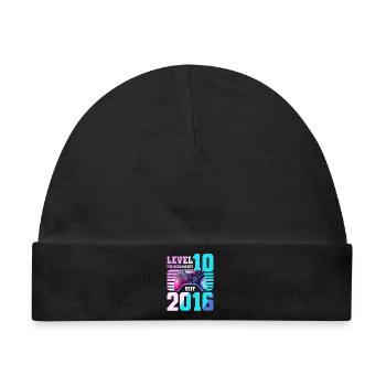 10. Geburtstag Junge Mädchen 2016 Gaming Level 10 - Baby Premium Organic Mütze - Schwarz - Vorne