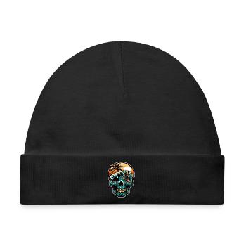 Surfing Skull - Baby Premium Organic Mütze - Schwarz - Vorne
