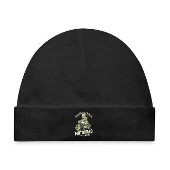 Lustiger Affe Motorrad Biker Spruch Retro - Baby Premium Organic Mütze - Schwarz - Vorne