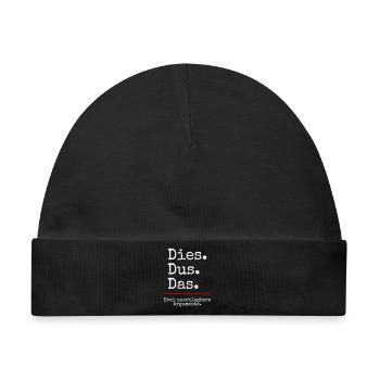 Dies Dus Das Argumente (black) - Baby Premium Organic Mütze - Schwarz - Vorne