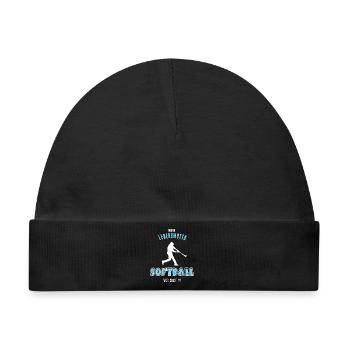 Softball Softballer Softballfan Softballspiel - Baby Premium Organic Mütze - Schwarz - Vorne