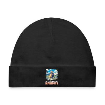 Murmeltiere Murmeltier - Baby Premium Organic Mütze - Schwarz - Vorne