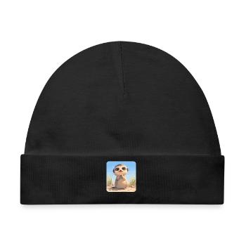 Meerkat Erdmännchen - Baby Premium Organic Mütze - Schwarz - Vorne