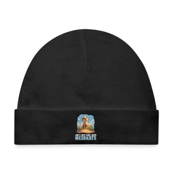 Meerkat Erdmännchen - Baby Premium Organic Mütze - Schwarz - Vorne