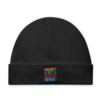 Gambling Fan Ready Hit Jackpot Repeat Casino - Baby Premium Organic Mütze - Schwarz - Vorne