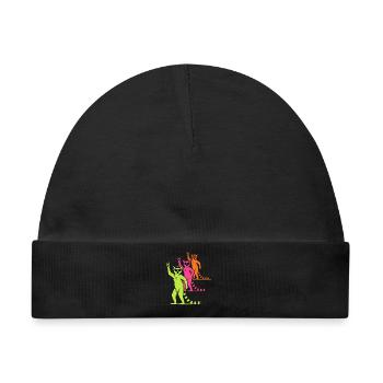 Lemuren Rock On - Baby Premium Organic Mütze - Schwarz - Vorne